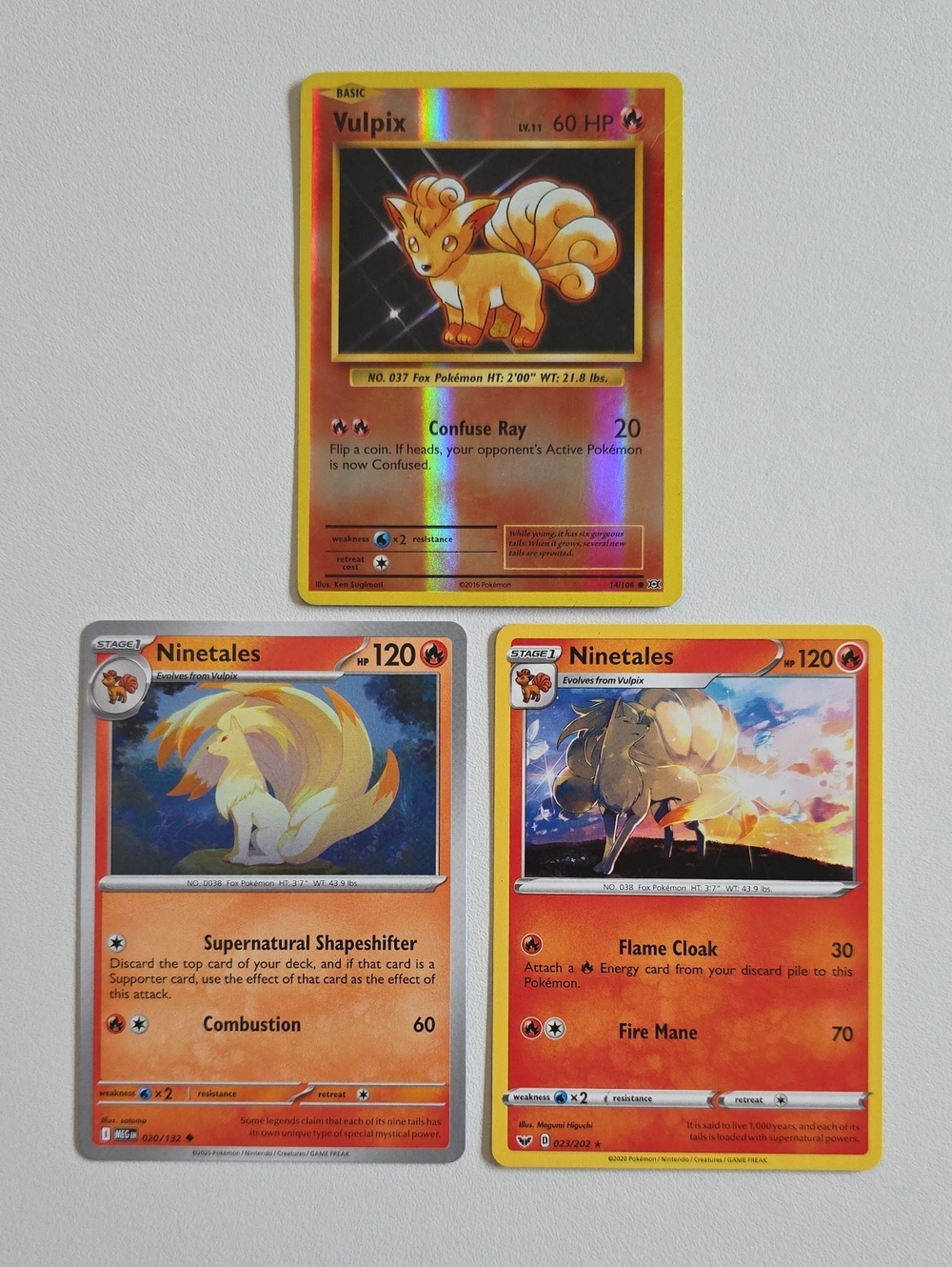 Pokemon Vulpix And  NinetalesTrading Card